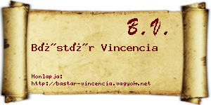 Bástár Vincencia névjegykártya